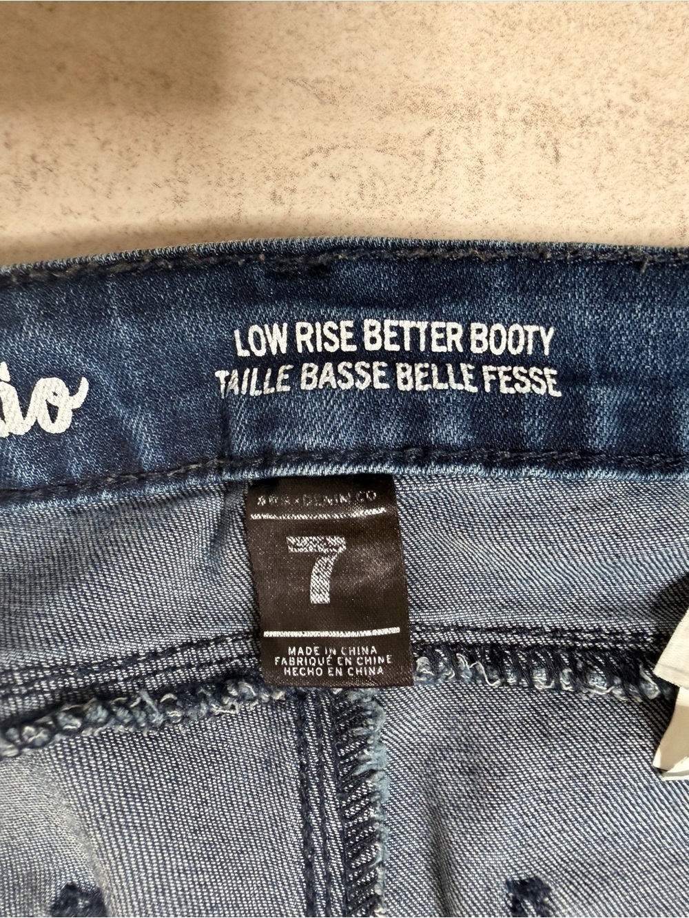 Dark Blue Skinny Jeans with Frayed Hem - Picture 8 of 9